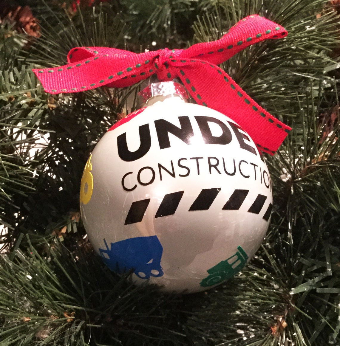 Construction Christmas Ornament Personalized Christmas Etsy