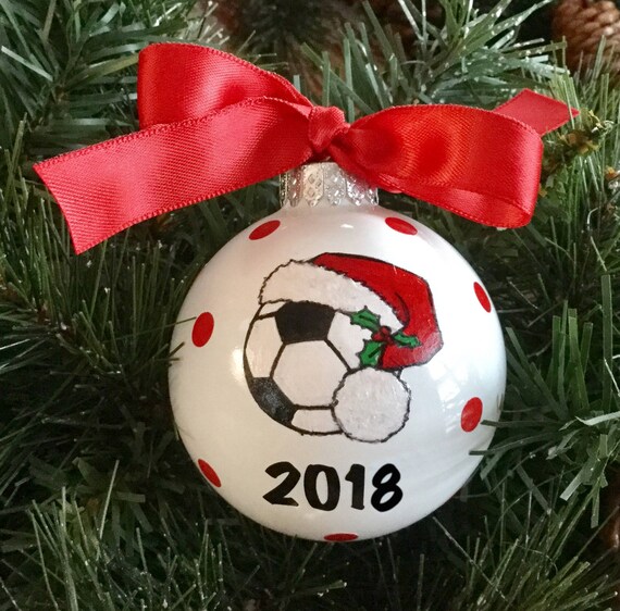 Personalized Hand Painted Sports Glass Ornaments - Soccer Ornament - Baseball Ornament - Softball Ornament - Volleyball Ornament