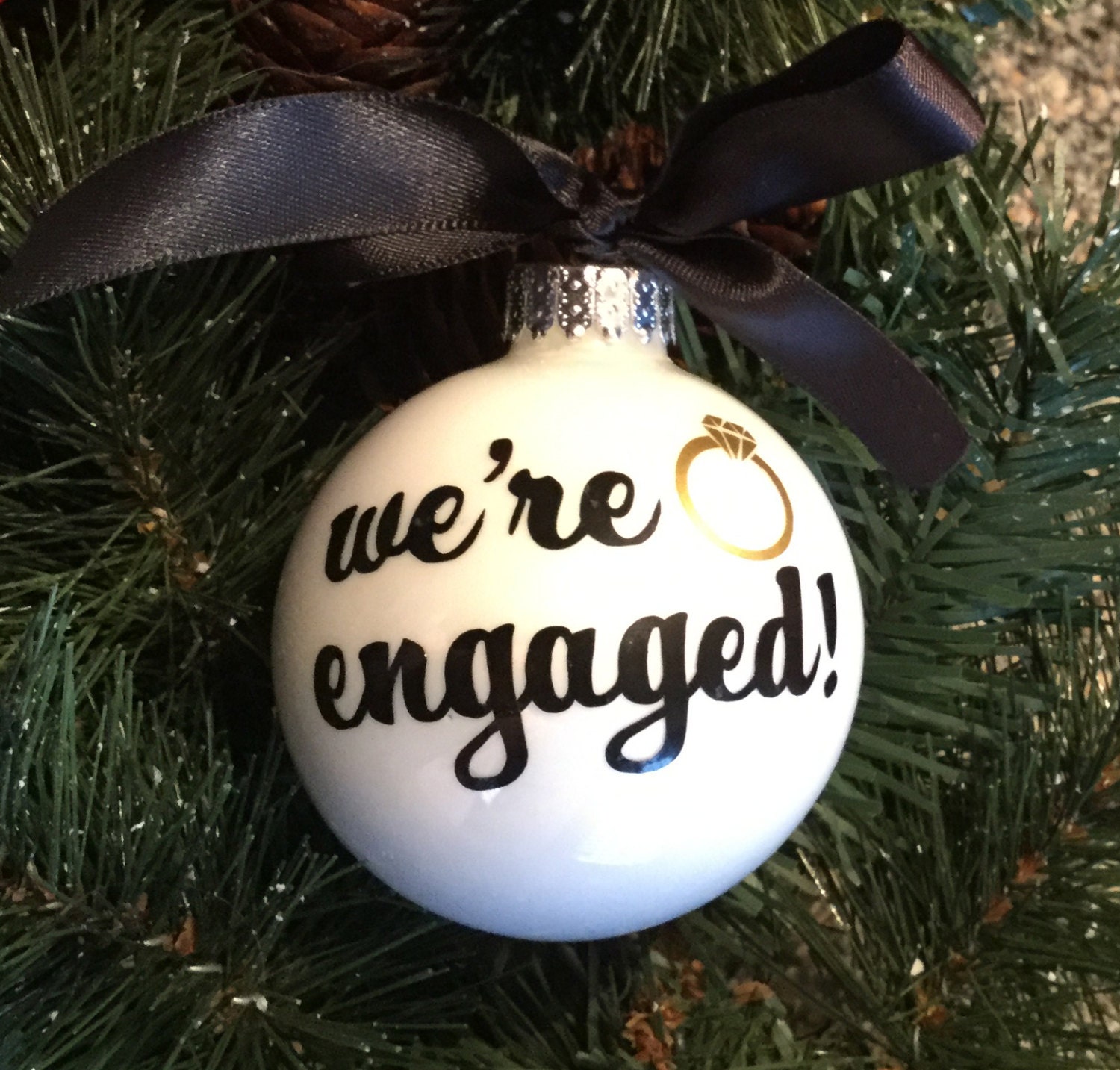 We're Engaged! Christmas Ornament Engagement Ornament Personalized