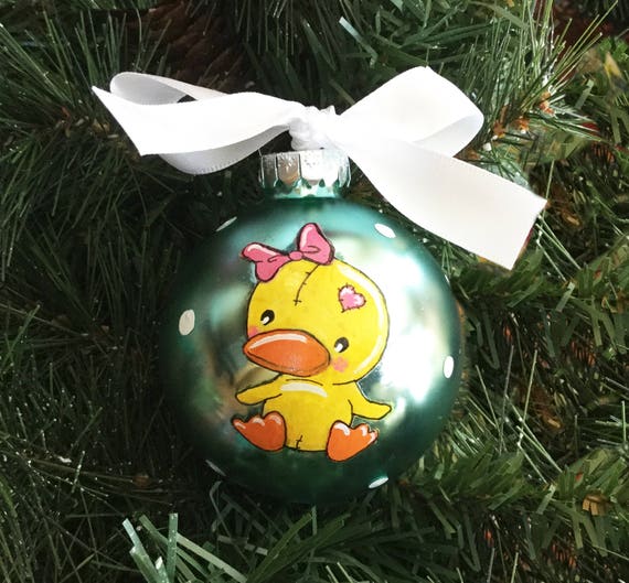 Personalized Baby Duck Ornament for Girl or Boy -  New Baby Ornament - Baby Shower Gift - Baby's First Christmas