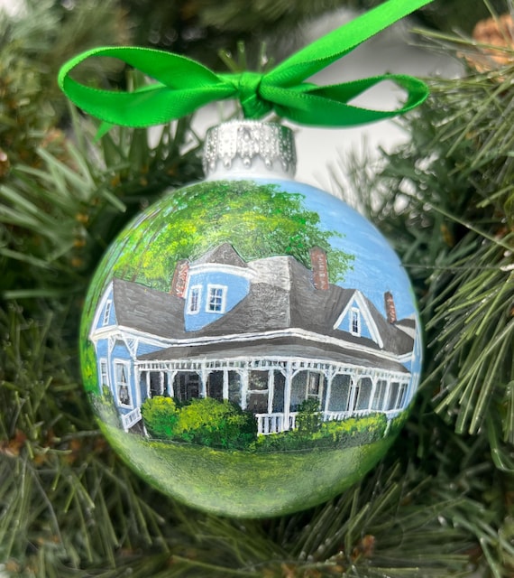 Grandma’s House Christmas Ornament, Custom Hand Painted House Portrait from Photo
