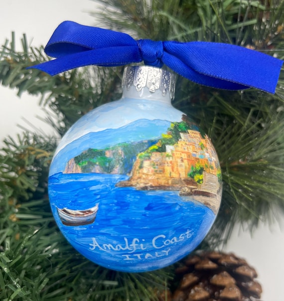 Custom Hand Painted Honeymoon Ornament - Destination Wedding Ornament
