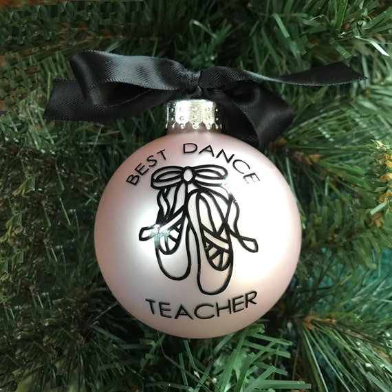 Personalized "Best Dance Teacher" Christmas Ornament - Ballet Slipper Ornament