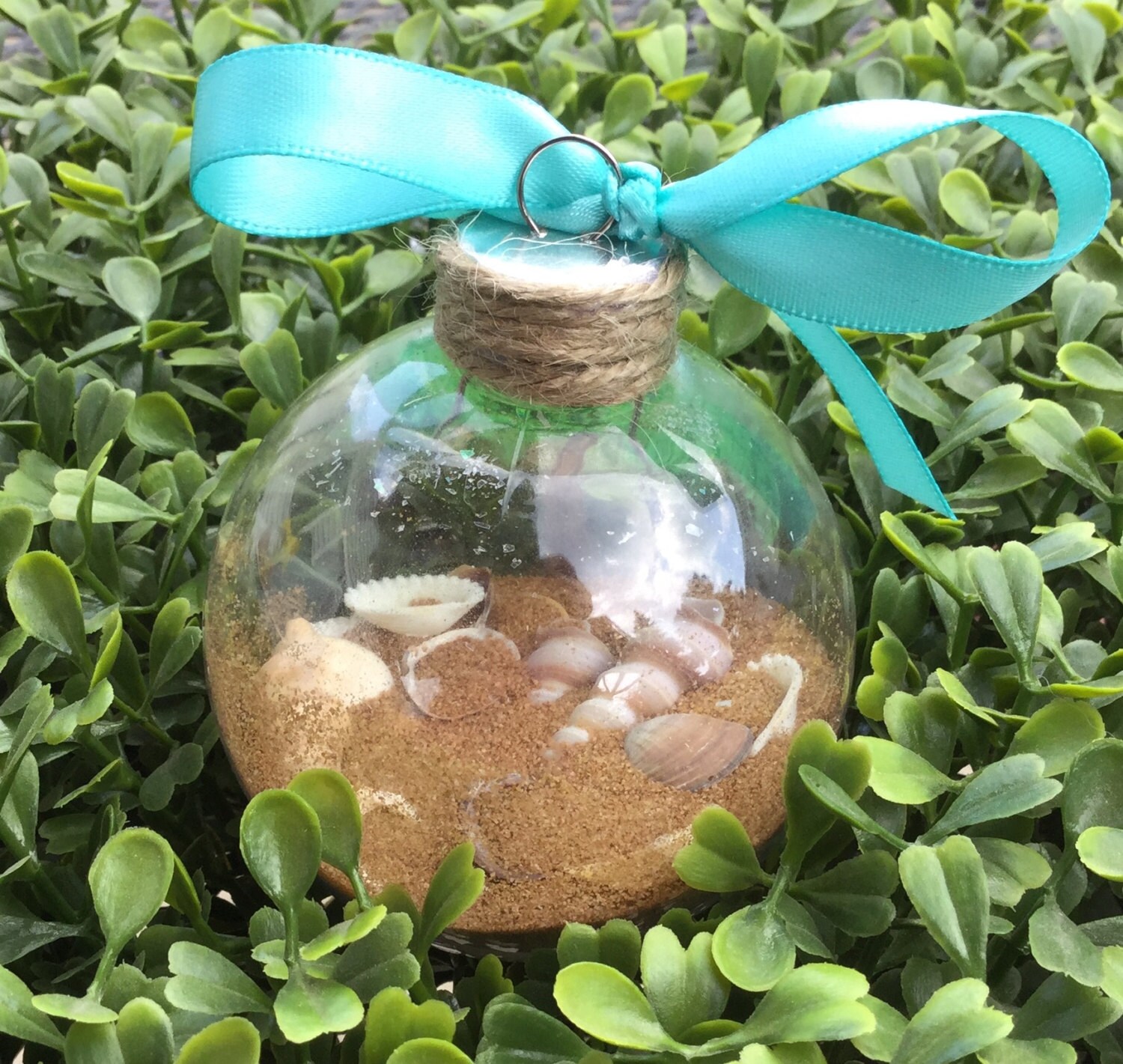 Personalized Hand Painted Palm Tree Ornament Sand and Seashell Ornament Summer Ornament