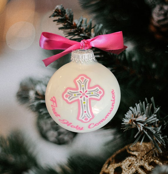 Personalized First Communion Cross Ornament for Girl or Boy