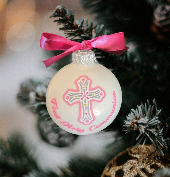 Personalized First Communion Cross Ornament for Girl or Boy