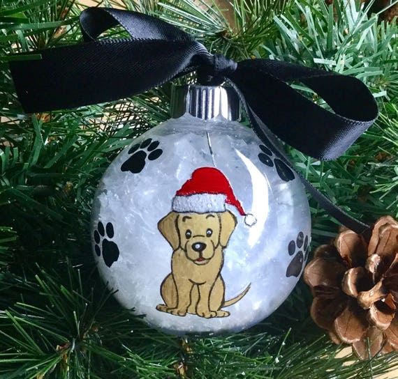 Personalized Hand Painted Labrador Retriever Dog Christmas Ornament