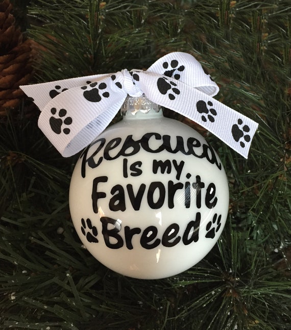 Rescued is My Favorite Breed Christmas Ornament - Personalized Dog or Cat Christmas Ornament