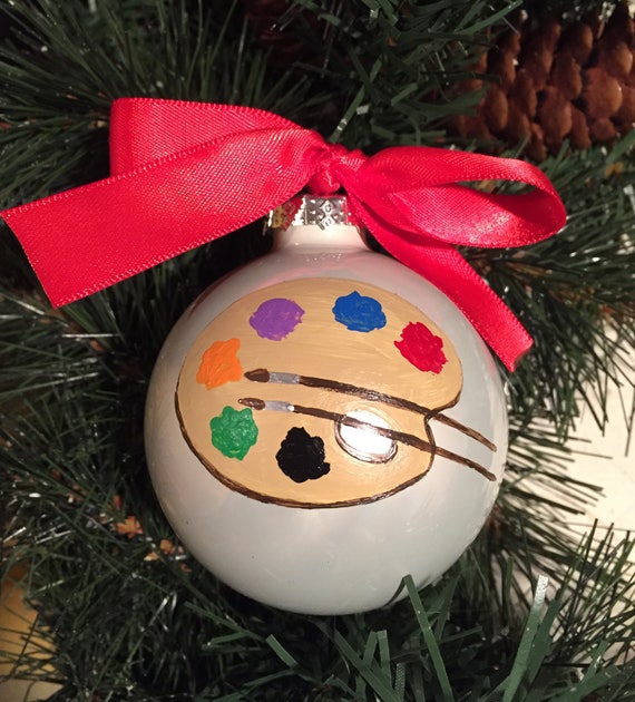 Personalized Hand Painted Artist Ornament - Christmas Ornament for Artist - Artist Pallet