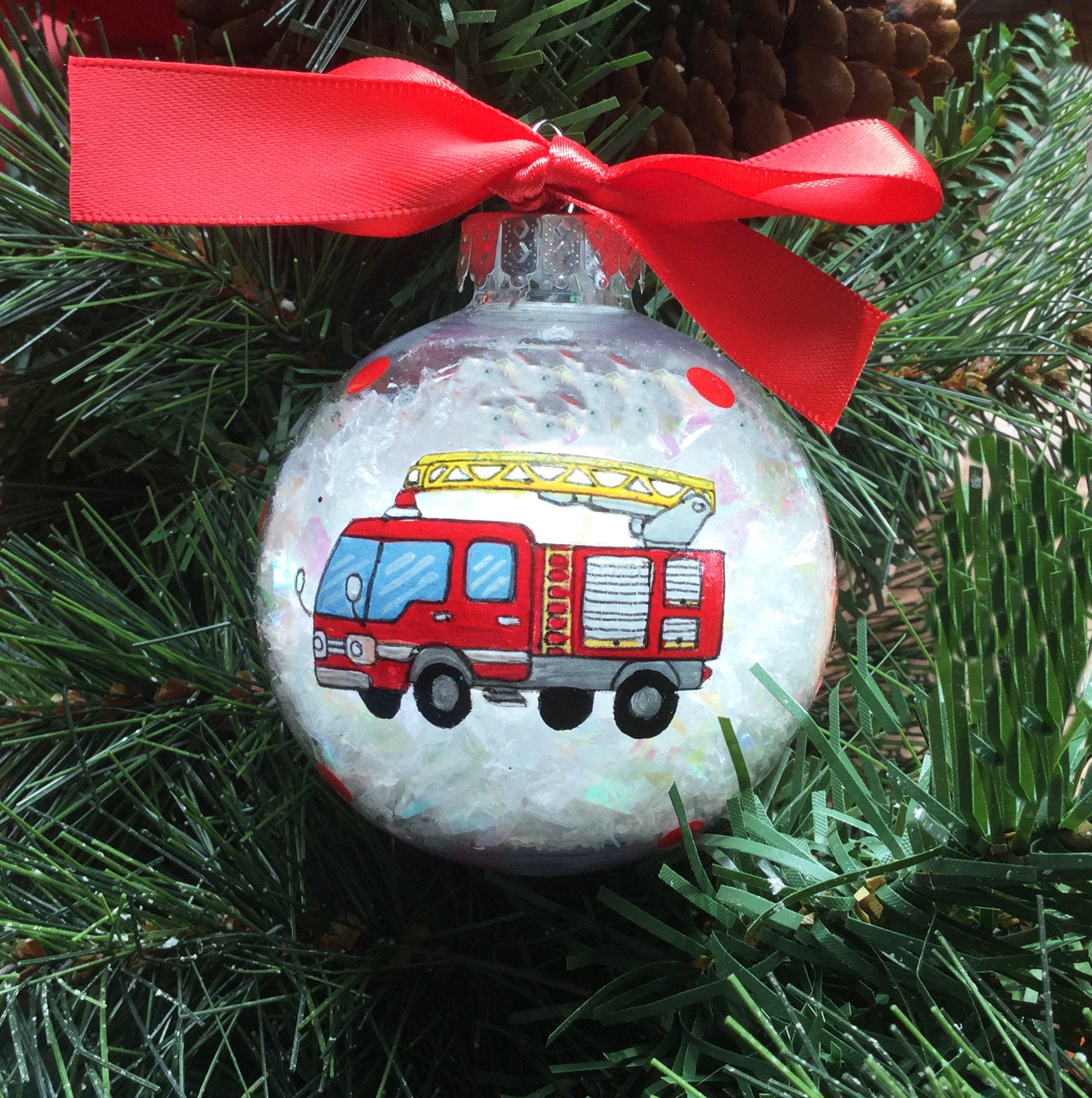 Fire Truck Christmas Ornaments 