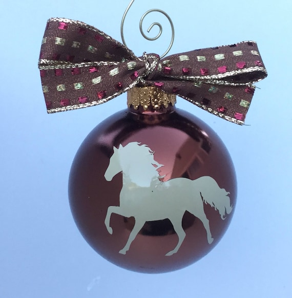 Horse Silhouette Christmas Ornament - Personalized Horse Ornament