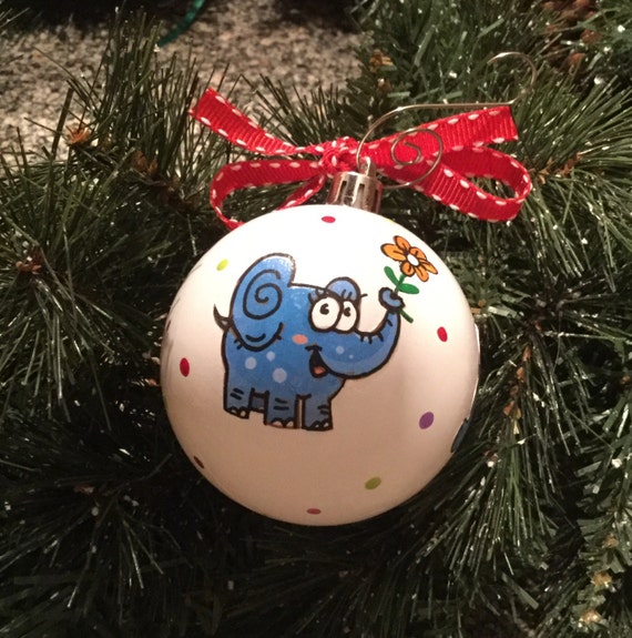Elephants Shatterproof Christmas Ornament