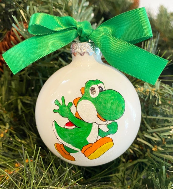 Personalized Hand Painted Yoshi Christmas Ornament - Video Game Ornament