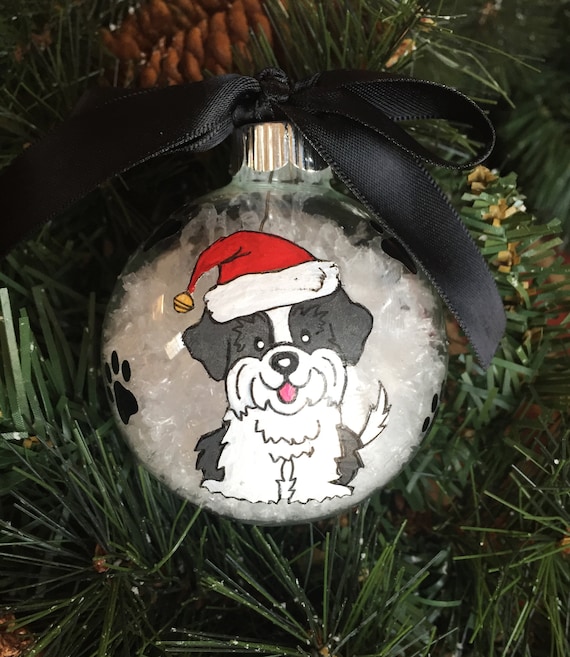 Personalized Hand Painted Shih Tzu Dog Christmas Ornament