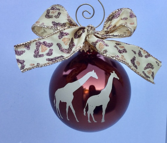 Pair of Giraffe Christmas Ornament - Personalized Giraffe Ornament