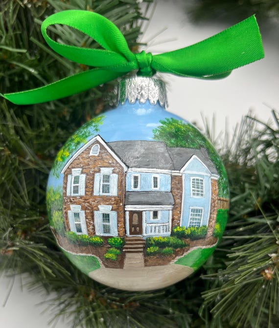 Hand Painted Custom Home Ornament: New Home Gift