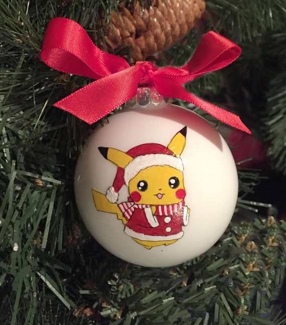 Personalized Christmas Ornament - Pokemon Pikachu Santa Ornament