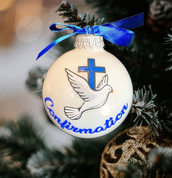 Personalized Confirmation Ornament for Girl or Boy - Cross and Dove Confirmation Ornament - Confirmation Gift