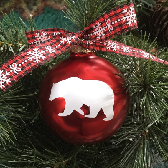 Bear or Fox Christmas Ornament - Personalized Bear or Fox Silhouette Christmas Ornament