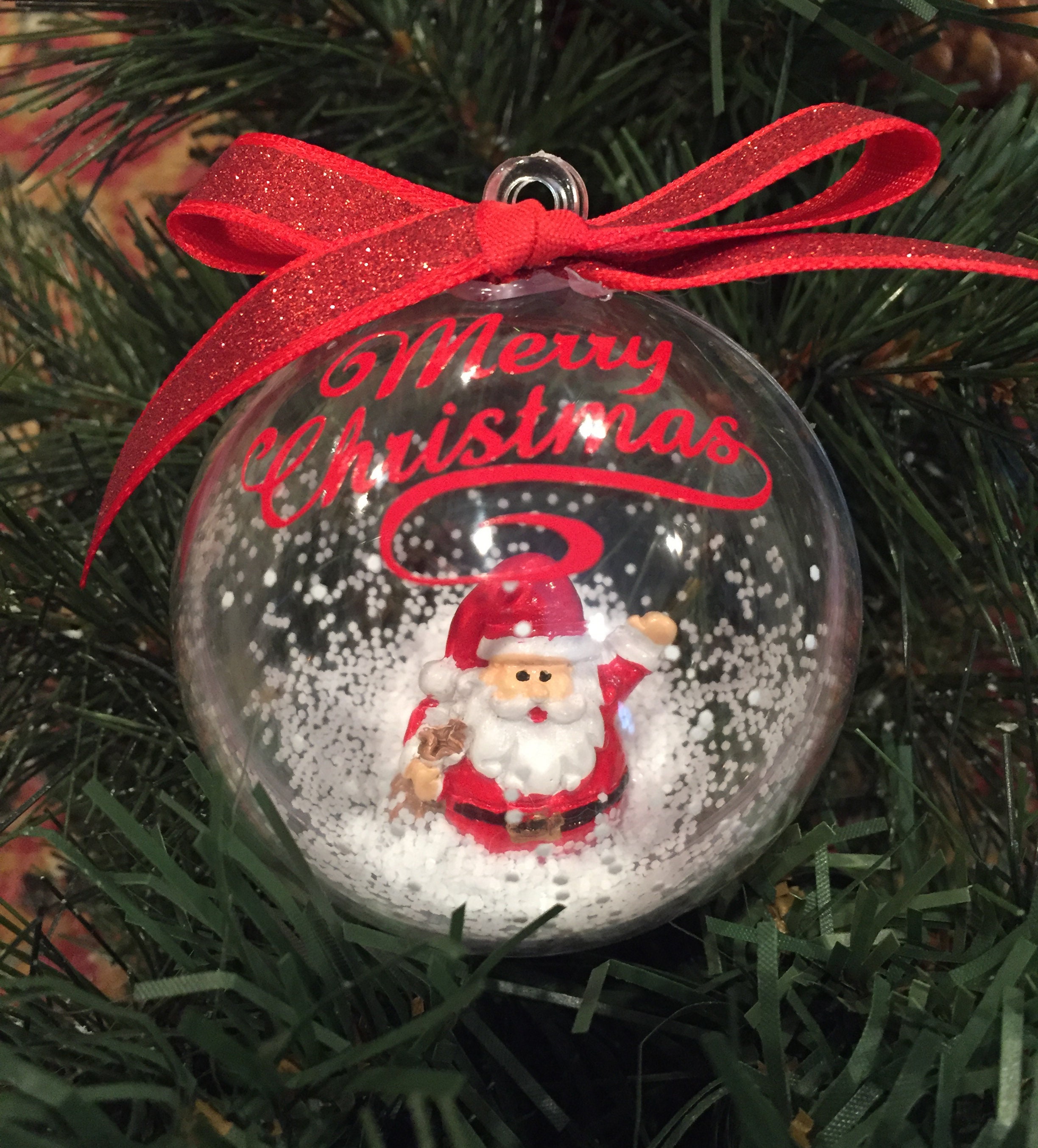 Personalized Snow Globe Santa Claus Ornament