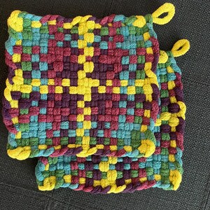 Pegadores de panela de algodão feitos à mão (conjunto de 2)