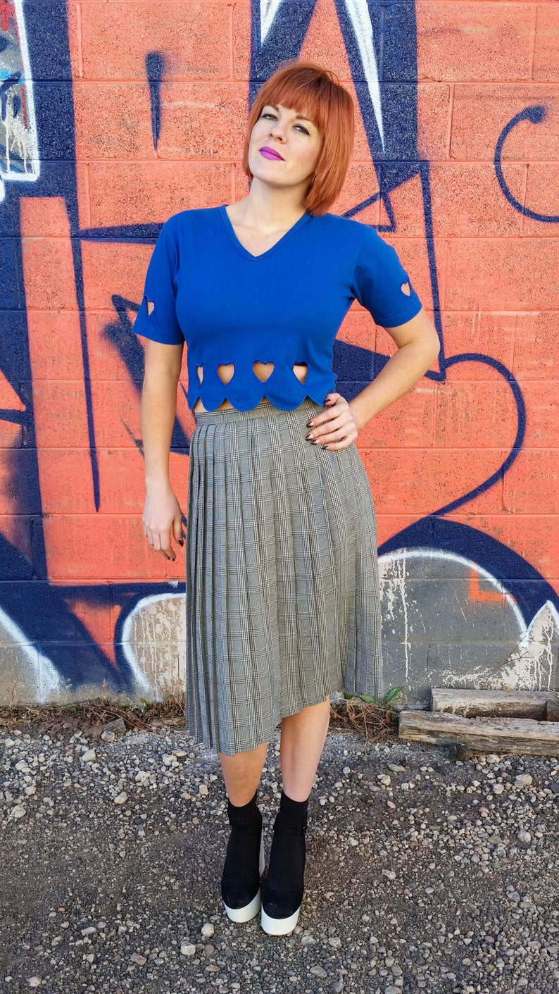1990s Black Asymmetric Pleated Skirt