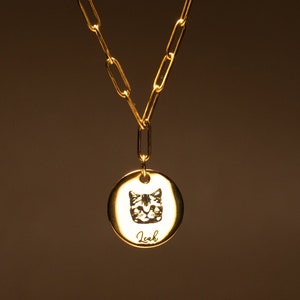 Custom Pet Portrait Necklace Dog Memorial Gift for Women Personalized Dog Mom Jewelry for Cat mom Gift for Her Clip Chain Necklace