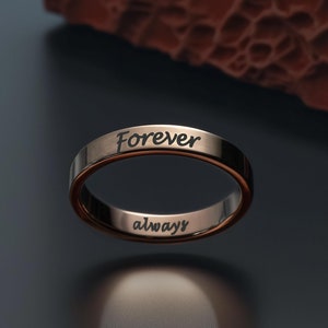 Custom Engraved Stackable Rings Unique Gift for her Personalized Name Matching Rings Engagement Ring Gifts for Mom Promise Ring for Him