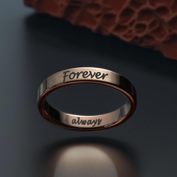 Custom Engraved Stackable Rings Unique Gift for her Personalized Name Matching Rings Engagement Ring Gifts for Mom Promise Ring for Him