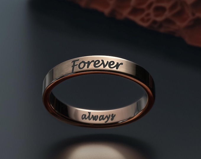 Custom Engraved Stackable Rings Unique Gift for her Personalized Name Matching Rings Engagement Ring Gifts for Mom Promise Ring for Him