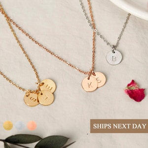 Initial Necklace Gold Pendant Letter Necklace Personalized Gifts for Mom Jewelry Kids initials Name Charm Mothers Day Gift Grandma New Mom