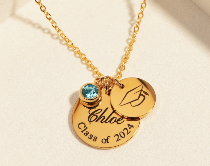 Custom Graduation Necklace Name Necklace College Graduation Gift for Women BBF Gift Personalized Graduation High School Grad Class of 2025