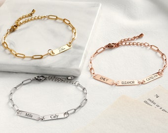 Passende Armbänder für Paare Frauen Freundschaft Mehrere Namen benutzerdefinierte Armband für 3 personalisierte Muttertagsgeschenk für ihr Paar Geschenk