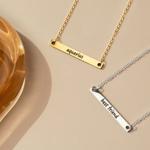 Beste vriend gepersonaliseerde ketting aangepaste bar ketting Moederdag cadeau voor haar ketting gepersonaliseerde sieraden bar ketting aangepast afbeelding 1