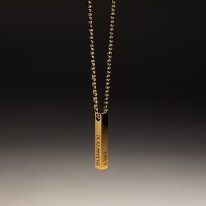 Collar personalizado para hombre, regalo para el Día del Padre, collar con barra grabada para él y para ella, collar para pareja, regalo de cumpleaños para novio.