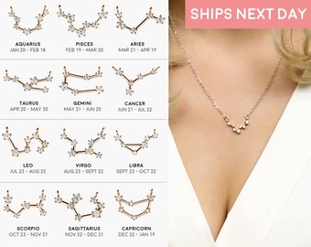 Virgo necklace star sign necklace- birthday gift gifts for her Mother/'s Day Gift Virgo constellation necklace zodiac necklace