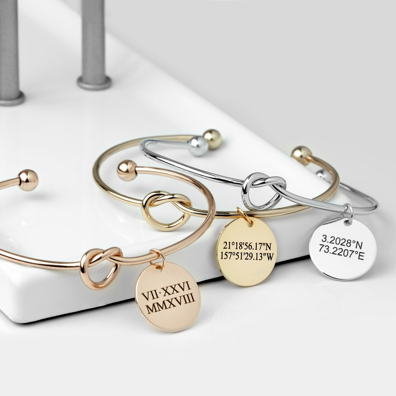 KBR-LC-D-RN Personalized Coordinate Bracelet Gift For Her Graduation Gift for Women Roman Numeral Bracelet For Women Handwriting Jewelry