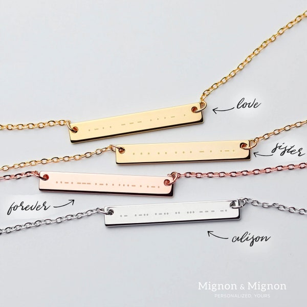 Custom  Morse Code Necklace Morse Code Jewelry Gift for Best friends Couples Sisters Secret Morse Code Gift For Her Mother's Day Gift