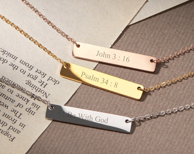 Christian Necklace Jewelry for Women Christian Custom Bible Verse Necklace Gifts Bible Quote Dainty Birthday Gift For Woman