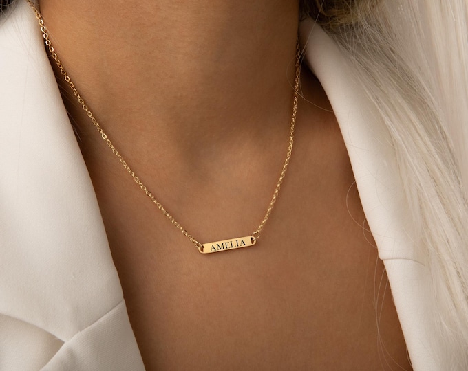 Personalized Name Necklace for Women Handmade Valentine's Gift for Her Custom Engraved Jewelry Gift for Mother's Day Anniversary Birthday