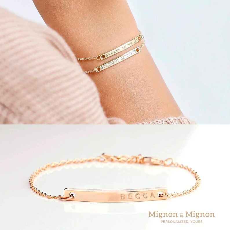 Pulsera personalizada para mujer con nombre grabado, joyería para mamá, aniversario familiar personalizado, amistad, propuesta de dama de honor, regalo del día de la madre imagen 5