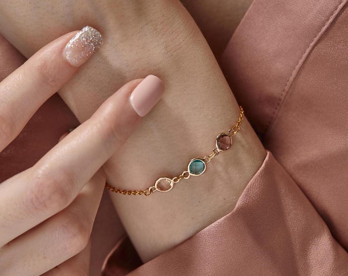 Family Birthstone Bracelets for Mom Jewelry Mother Daughter Bracelet Best Gift for Mom Grandma Gift for Grandma