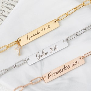 Christian Necklaces for Women Custom Christian Bible Verse Necklace Handmade Gifts for Mom Dainty Religious Jewelry Birthday Gift