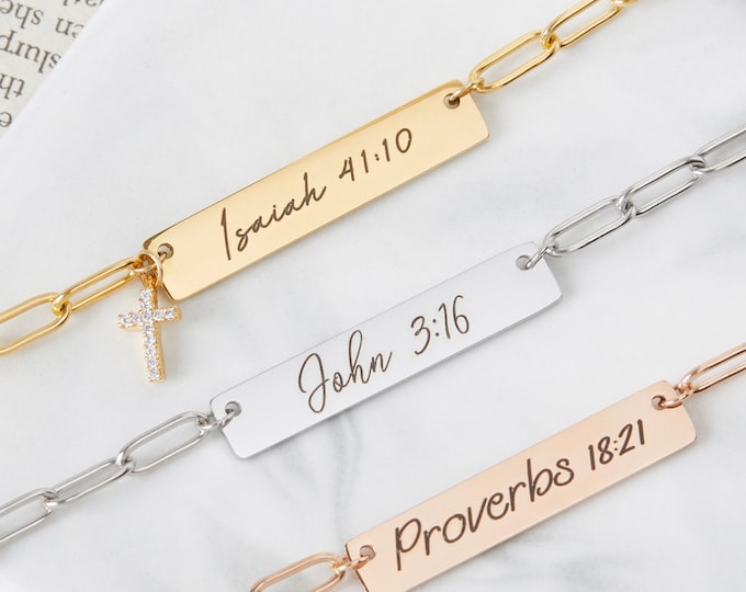 Christian Necklaces for Women Custom Christian Bible Verse Necklace Handmade Gifts for Mom Dainty Religious Jewelry Birthday Gift