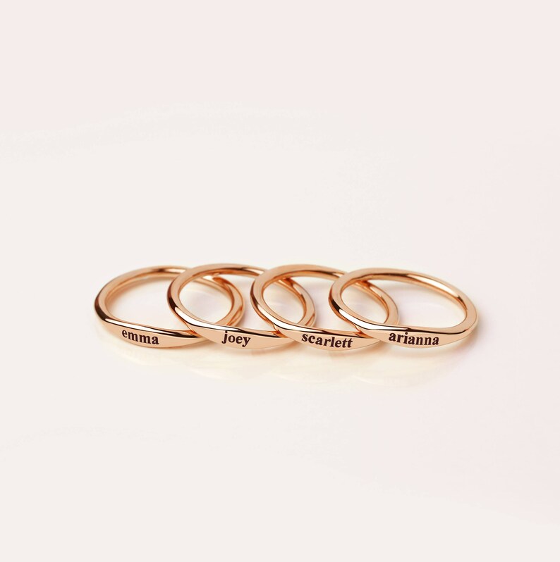 Stackable Names Ring Custom Name Ring Personalized Stacking Etsy