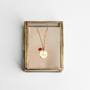 Birthstone Necklace for Women Birthday Gift for Her Personalized Jewelry for New Mom Grandma Kids Name Necklace image 11