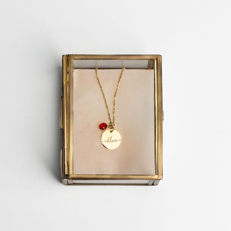 Birthstone Necklace for Women Birthday Gift for Her Personalized Jewelry for New Mom Grandma Kids Name Necklace image 11