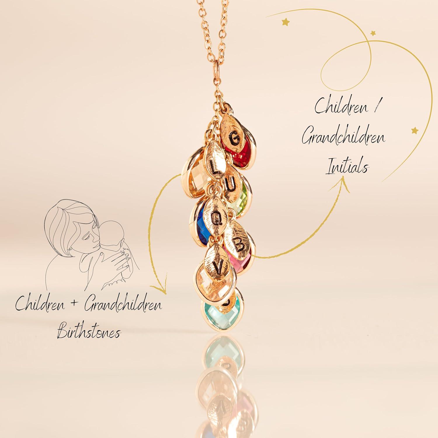 Grandchildren Birthstone Jewelry For Girls Grandmothers Birthstone