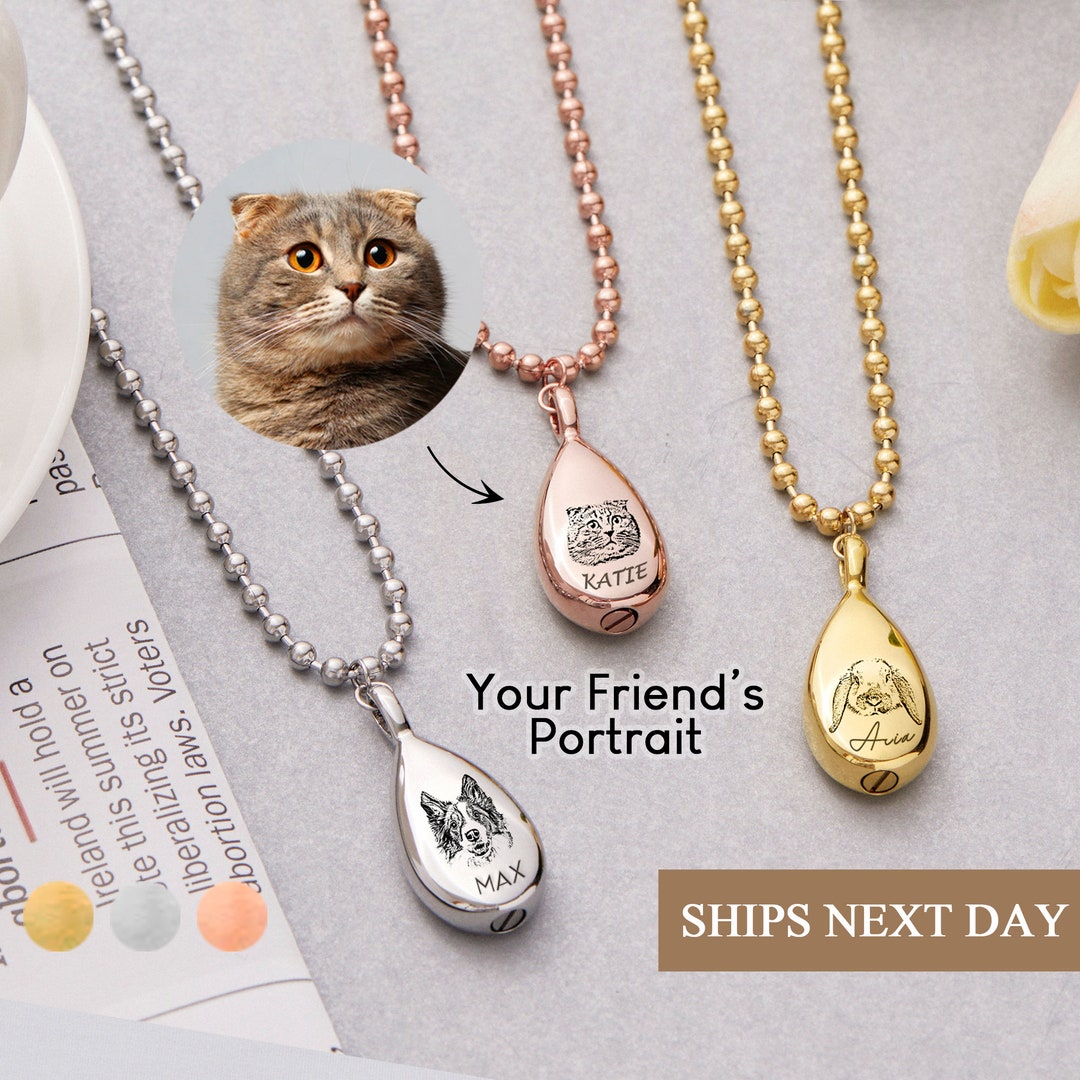 Custom Urn Necklace for Dogs Memorial Necklace for Ashes Keepsake Loss