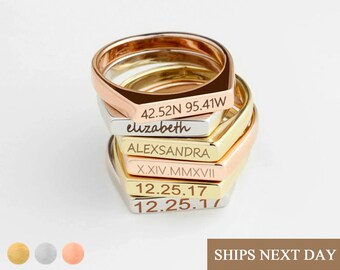 Custom Name Signet Rings for Women Couples Promise Ring Friendship Matching Ring Stackable Gifts For Her 50th Birthday Mother's Day Gift